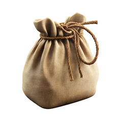 A Beige Burlap Sack Tied With Brown Rope