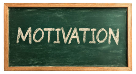 Blackboard with word Motivation isolated on transparent background