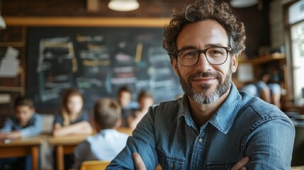 Fototapeta premium Celebrating Workforce Dedication on Labor Appreciation Day Teacher’s Impact in Education