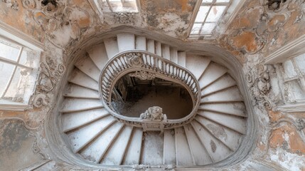 Obraz premium Captivating Fibonacci Spiral Staircase - Ideal for Fibonacci Day, Earth Day, and World Architecture Day