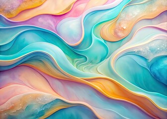 Fototapeta premium Aerial Photography of Fluid Organic Shapes in Soft Pastel Colors for Abstract Design Inspiration