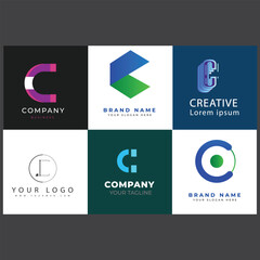 Letter alphabet logo N design Corporate business brand company abstract logo design collection