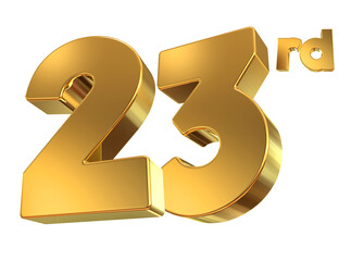 23rd Anniversary Gold Number