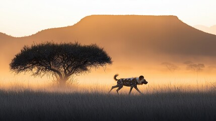 African Wild Dog at Sunrise Kruger Park Safari Wildlife Photography