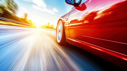 Dynamic Car at High Speed on Open Highway