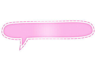 Pink Speech Bubble with Dashed Frame