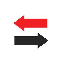 Two way arrows left and right directions opposite. vector design illustration.
