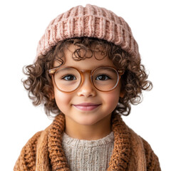 portrait of a smiling child isolated on transparent background