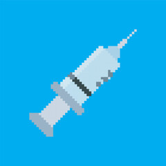 injection pixel art, vector illustration on isolated background.