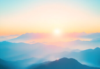 Fototapeta premium Sunrise over the mountains.