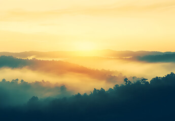 Fototapeta premium Sunrise over the mountains.