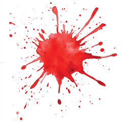  Red splash watercolor clipart illustration