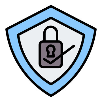 blue shield with lock and checkmark clip art preview