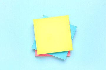 Sticky notes on blue background. Rules concept