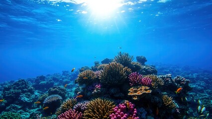 Vibrant Underwater Coral Reef Scene: Perfect for Wallpapers, Screensavers, and Eco-Conscious Merchandise
