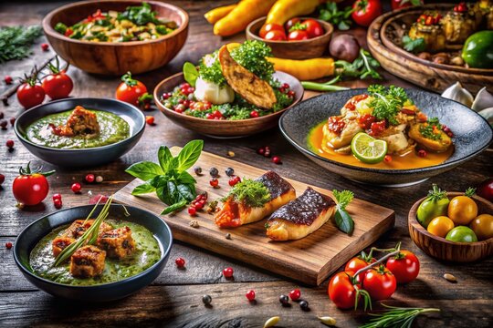 Captivating Food Photography for Job Vacancy Flyer Layout Featuring Delicious Dishes and Vibrant Ingredients to Attract Talent in the Culinary Industry