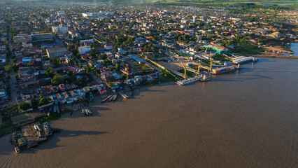 RIVER PORT OF THE CITY OF PUCALLPA, ON THE BANKS OF THE UCAYALI RIVER, IN THE PERUVIAN AMAZON