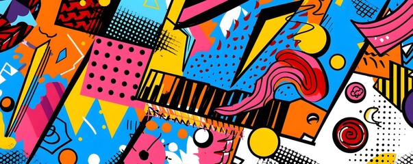 Obraz premium Abstract Colorful Geometric Pop Art Design