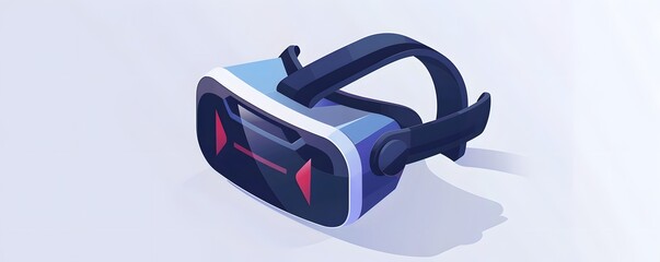 Naklejka premium A Modern Virtual Reality Headset Displayed Against A Plain Background