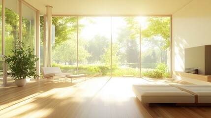 Bright and Modern Home Interior with Hardwood Floors