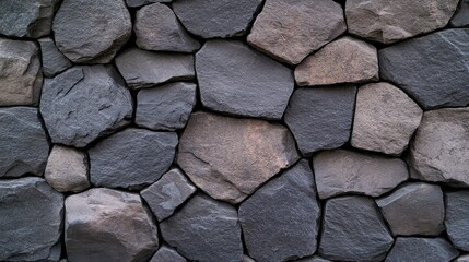 Fototapeta premium Dark Grey Stone Wall Texture Rustic Natural Rock Background for Design