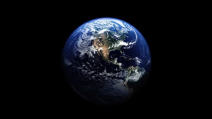 Obraz premium A view of Earth from space, showcasing its continents and atmosphere.