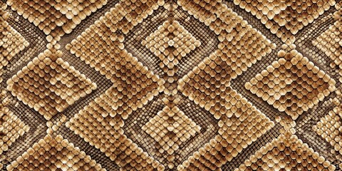 Realistic seamless pattern with snakeskin texture in natural colors , reptile, scales, exotic, wildlife, texture