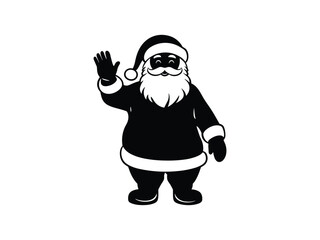 Standing Santa Silhouettes Waving Hello