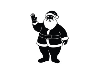 Standing Santa Silhouettes Waving Hello