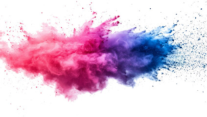 Holi paint color powder explosion colorful isolated on white background
