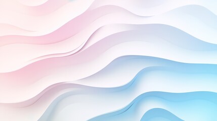Fototapeta premium Minimal abstract waves in soft blue and white hues.