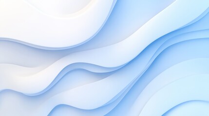 Obraz premium Minimal abstract waves in soft blue and white hues.