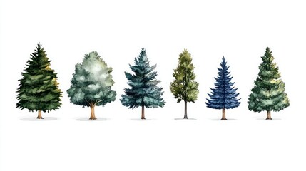 Fototapeta premium Festive Christmas Tree Elements for Holiday Designs - Vector Set