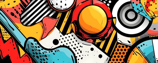 Obraz premium Abstract Colorful Pop Art Style Graphic Design