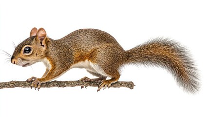 Obraz premium Isolated Full Body Side View of a Squirrel on Transparent Background
