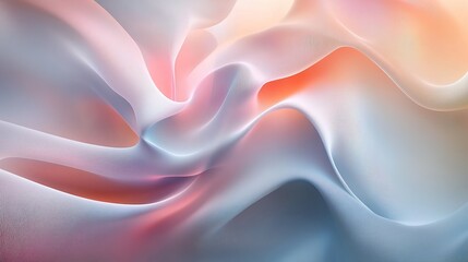 Obraz premium Soft Flowing Abstract Waves in Pastel Tones