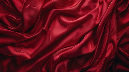 Close-up of elegant red cloth on a backdrop