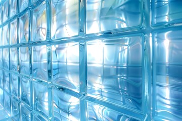 tack of architectural glass blocks, illustrating translucent and decorative building materials for unique and modern design features 