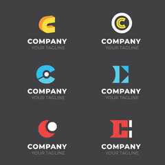 Obraz premium Letter alphabet logo N design Corporate business brand company abstract logo design collection