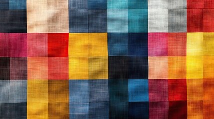 Fototapeta premium A colorful plaid pattern of checks displayed on a simple background
