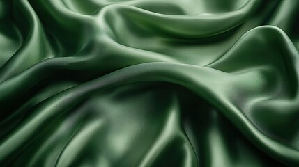 Fototapeta premium A crumpled dark green silk texture creates a luxurious look for background designs