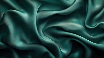 Obraz premium A crumpled dark green silk texture creates a luxurious look for background designs