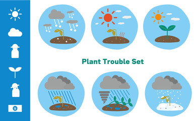 農業や園芸の自然災害トラブルセット