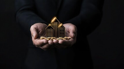 Fototapeta premium Businessman Planning Corporate Growth: New Goals, Strategies, and Visions for Next Year's Opportunities and Challenges