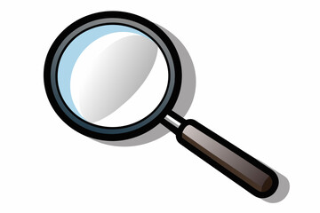Magnifying glass isolated on white background vector art illustration