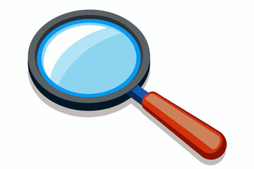 Magnifying glass isolated on white background vector art illustration