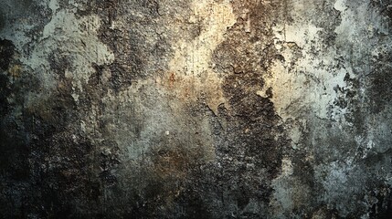 Fototapeta premium Texture of an old worn out scratched the surface. Black and white grunge background, peeling paint. Empty space, free space