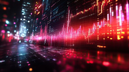 A digital artwork featuring the American flag and stock market charts, symbolizing Wall Street trading and financial analysis