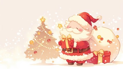 Kawaii Santa's Christmas Gift