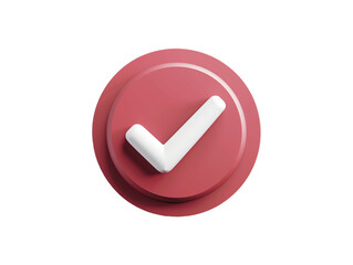 Check mark on rounded shape isolated on transparent background 